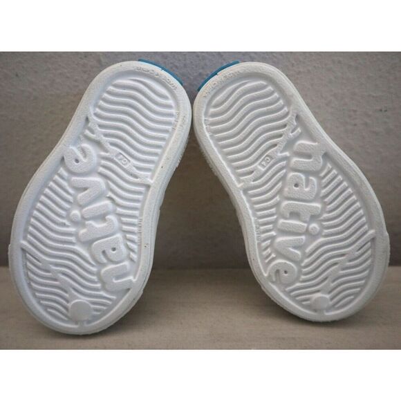 Native Toddler Kids Sz C4 White Jefferson Sugarlite Block Slip-On Shoes - Picture 4 of 10